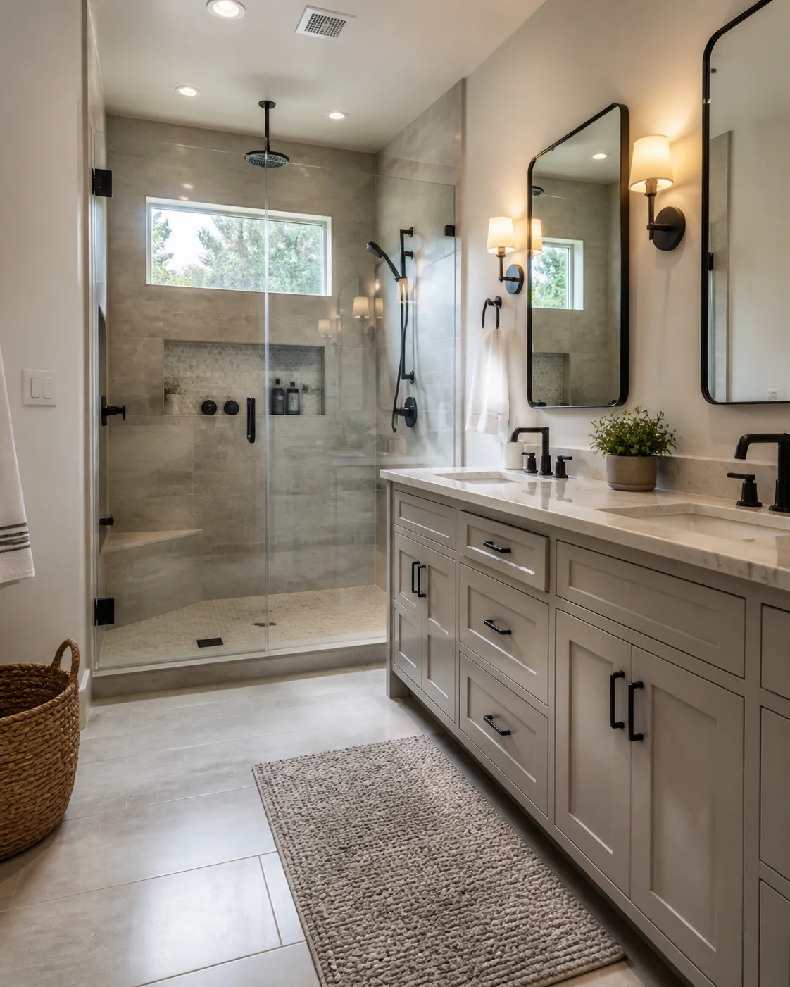 Bright remodeled bathroom with tile, vanity, and clean finishes